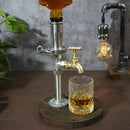 Dispensador de Whisky Rústico em Aço Inox com Torneira de Latão