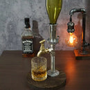 Dispensador de Whisky Rústico em Aço Inox com Torneira de Latão