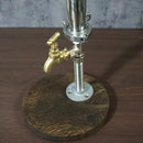 Dispensador de Whisky Rústico em Aço Inox com Torneira de Latão